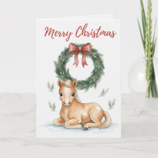 Joyeux Noël Carte de Poulin Poney Adorable Amateur