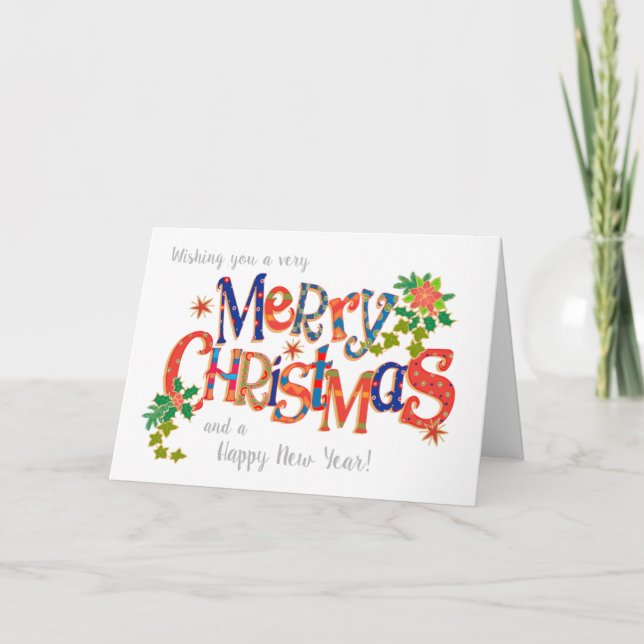 Joyeux Noël Carte de vacances design texte (Devant)