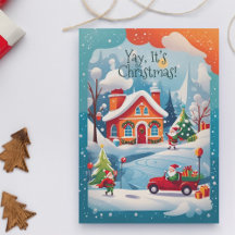 Joyeux Noël Carte de vacances d'hiver Santa