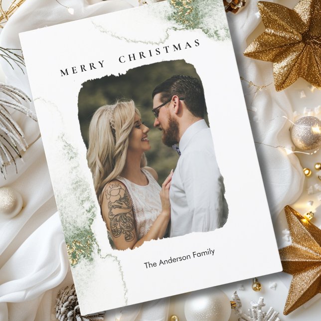 Joyeux Noël ! Carte de vacances moderne et minimal (Merry Christmas! Modern, minimal Flat Holiday Card)