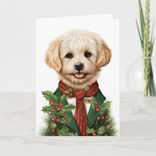 Joyeux Noël : Carte de vœux adorable de chiot