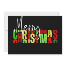 Joyeux Noël Carte de vœux colorée noire