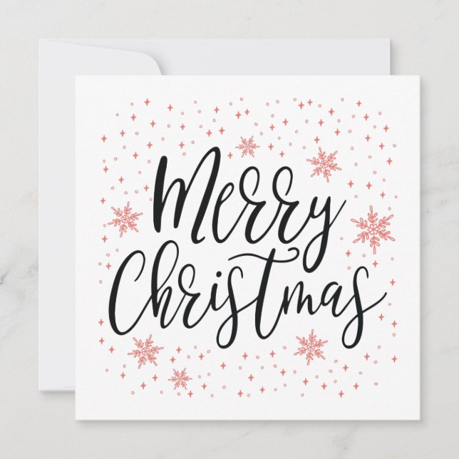 Joyeux Noël | Carte de vœux corail pour les fêtes (Devant)