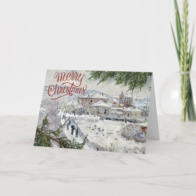 Joyeux Noël. Carte de voeux pliée Claude Monet (Devant)