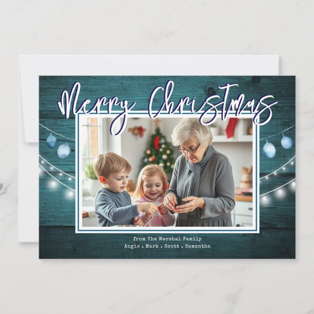 Joyeux Noël Carte de Vœux Rustique en Bois pour le (Devant)