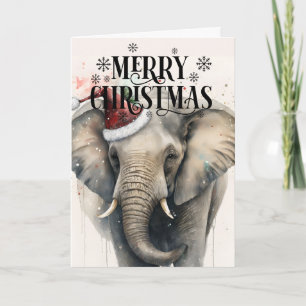 Joyeux Noël Carte Éléphant Mignon