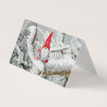 Joyeux Noël Carte Gnome Casquette rouge