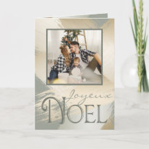 Joyeux Noel Carte photo Moderne Peinture Or Strots