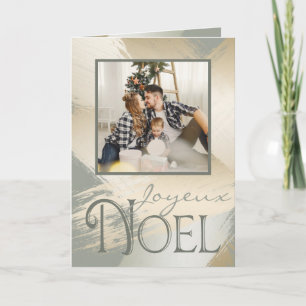 Joyeux Noel Carte photo Moderne Peinture Or Strots