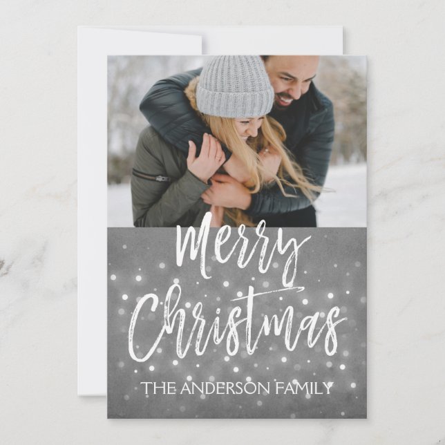 Joyeux Noël Carte photo neige ou flocon de neige (Devant)