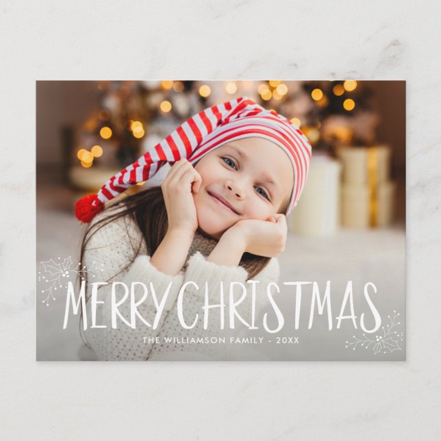 joyeux noël carte photo personnalisée adorable (Devant)