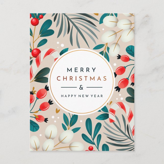 JOYEUX NOËL | Carte postale florale de vacances (Devant)