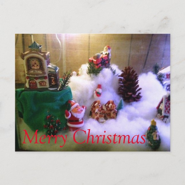 Joyeux Noël ~ Carte postale Village de neige (Devant)