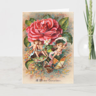 Joyeux Noël - Carte postale vintage de l'ère victo