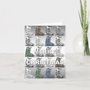 Joyeux Noël Carte Ski Boot Hiver Sport Tall