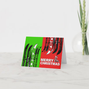 Joyeux Noël Carte Ski Boot Lame De Neige