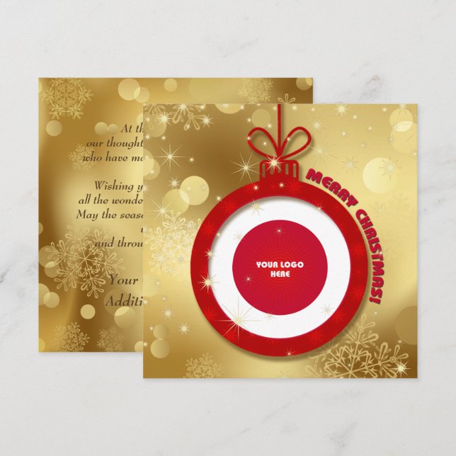 Joyeux Noël. Cartes d'entreprise du logo personnal (Devant / Derrière)