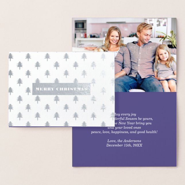 Joyeux Noël. Cartes photos de Noël de Real Foil (Affichage)