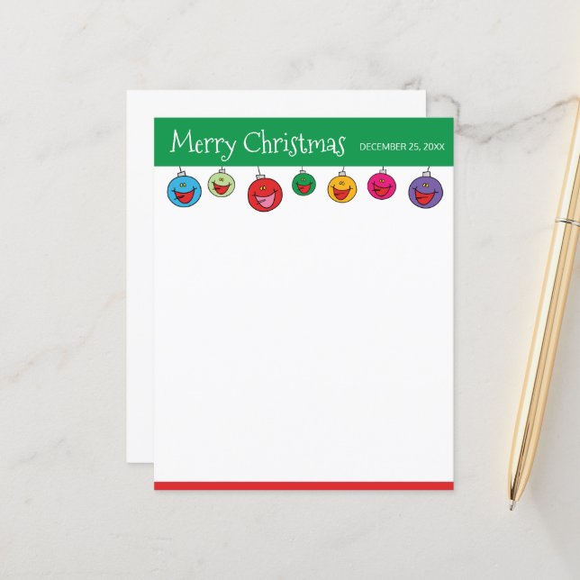 Joyeux Noël Cartoon Ornament Illustration (Devant/Arrière en situation)