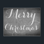 Joyeux Noël Chalkboard Typographie Carte personnal<br><div class="desc">Joyeux Noël,  Écriture manuscrite Chalks Chalks Tableau noir et blanc Saison Fêtes Personnalisées Joyeux Noël Carte,  vous pouvez aussi facilement ajouter le nom et l'adresse du destinataire,  si vous préférez ajouter ceci à la maison juste supprimer l'exemple de texte.</div>