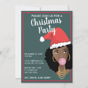 Joyeux Noël ! Chapeau de Père Noël Femme Noire, Sa