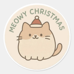Joyeux Noël chat mignon Autocollant