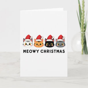 Joyeux Noël chat pun drôle carte de vacances