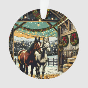 Joyeux Noël Chevaux de Dessin Animé