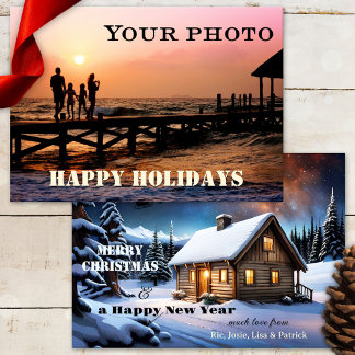 Joyeux Noël classique Carte photo personnalisé