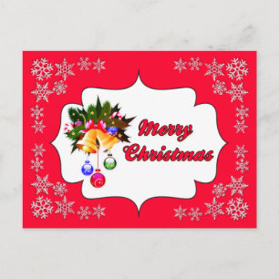 Joyeux Noël cloches Red Holiday Carte postale