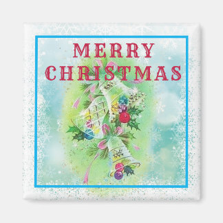Joyeux Noël cloches Retro 2 pouces aimant