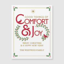 Joyeux Noël Confort et Joie Carte Magnétique