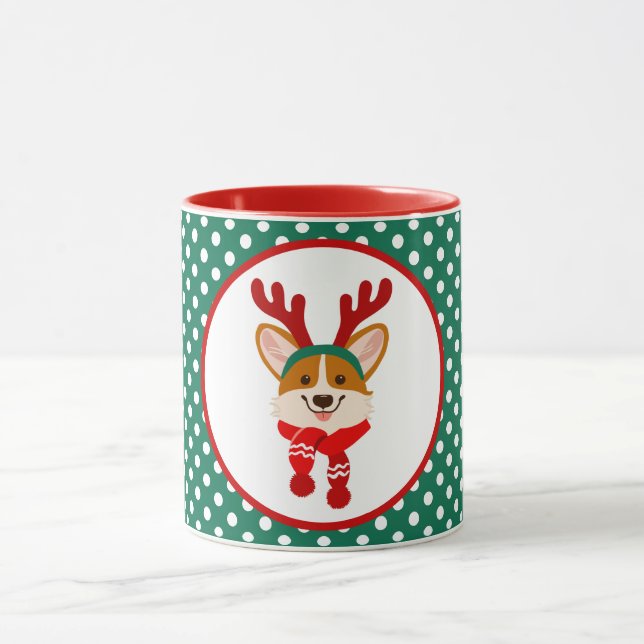 Joyeux Noël Corgi Chien Mug (Centre)