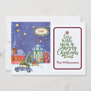 Joyeux Noël Cosy Village Carte de Noël