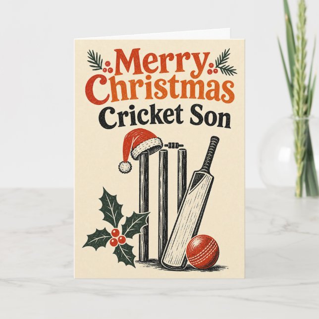 Joyeux Noël Cricket Fils Carte (Devant)