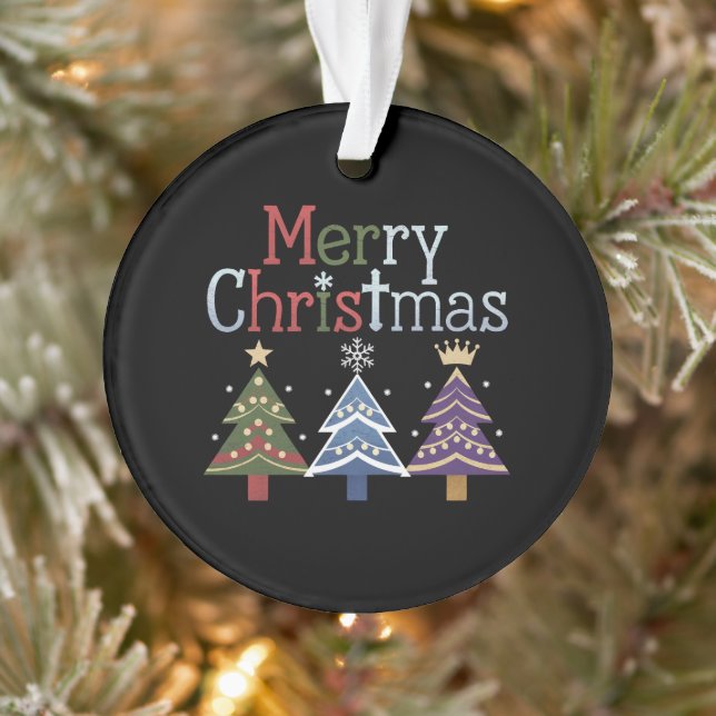 Joyeux Noël Croix Arbre de Noël Rétro (Arbre)