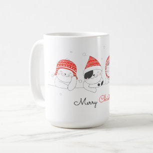 Joyeux Noël Cute Draw Cats Coffee Mug