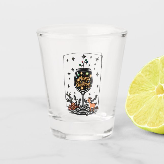 Joyeux Noël dans un verre de vin (Devant)