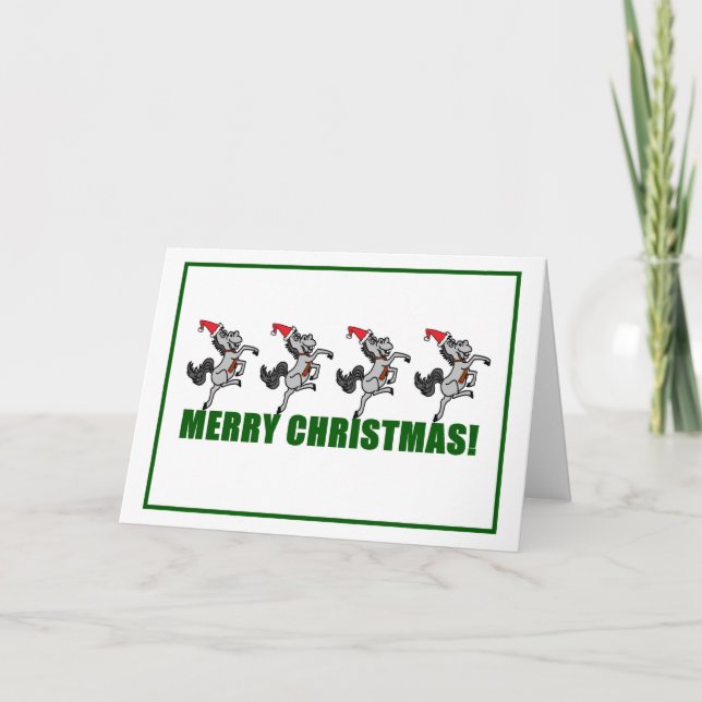 Joyeux Noël Danse Cheval Carte de voeux (Devant)