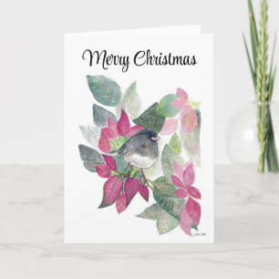 Joyeux Noël Dark Eyed Junco Carte de vacances aux