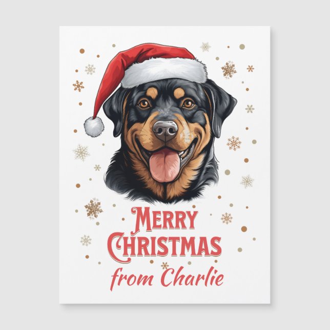 Joyeux Noël de chien Rottweiler personnalisé (Devant)