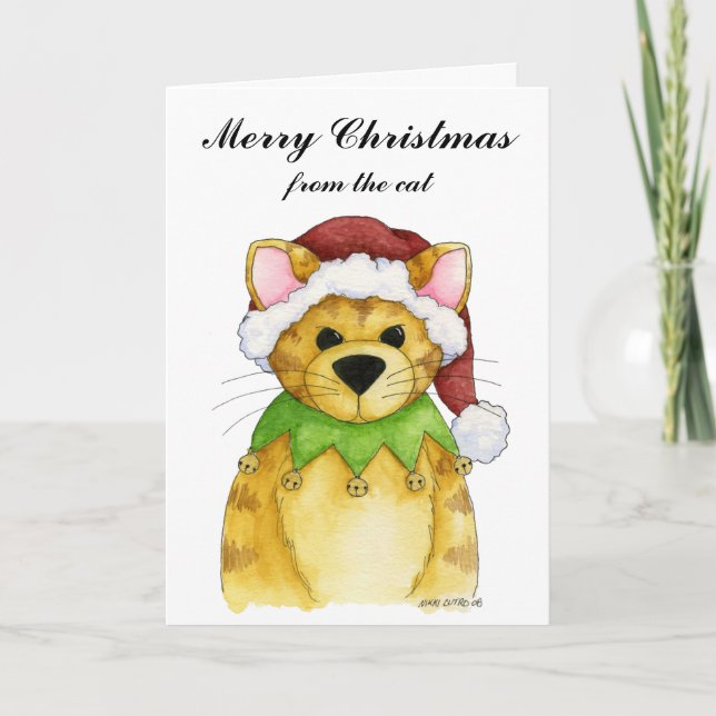 Joyeux Noël de la carte de chat (Devant)