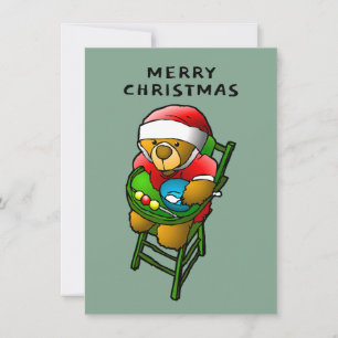 Joyeux Noël de la carte de l'ours en peluche