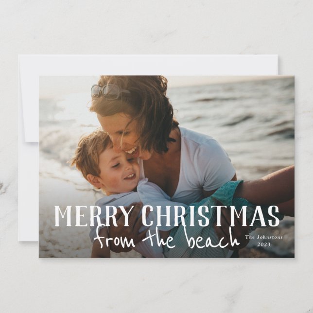 Joyeux Noël de la carte de vacances photo de la pl (Devant)