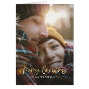 Joyeux Noël de l'écriture or rouge tartan photo sa