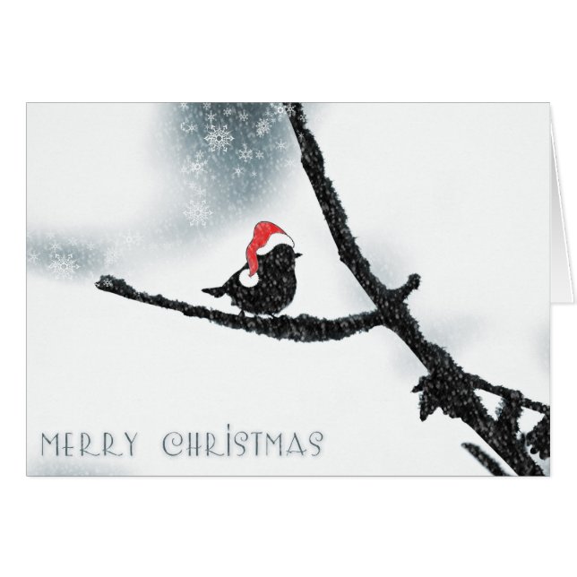 Joyeux Noël de Noël Oiseau de Noël chapeau de Noël (Devant horizontal)