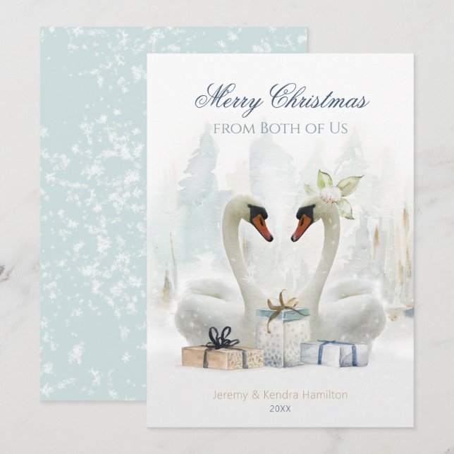 Joyeux Noël de notre part à tous les deux Carte de (Devant / Derrière)