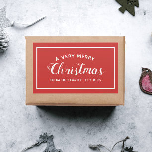 Joyeux Noël De Notre Sticker Rouge Famille