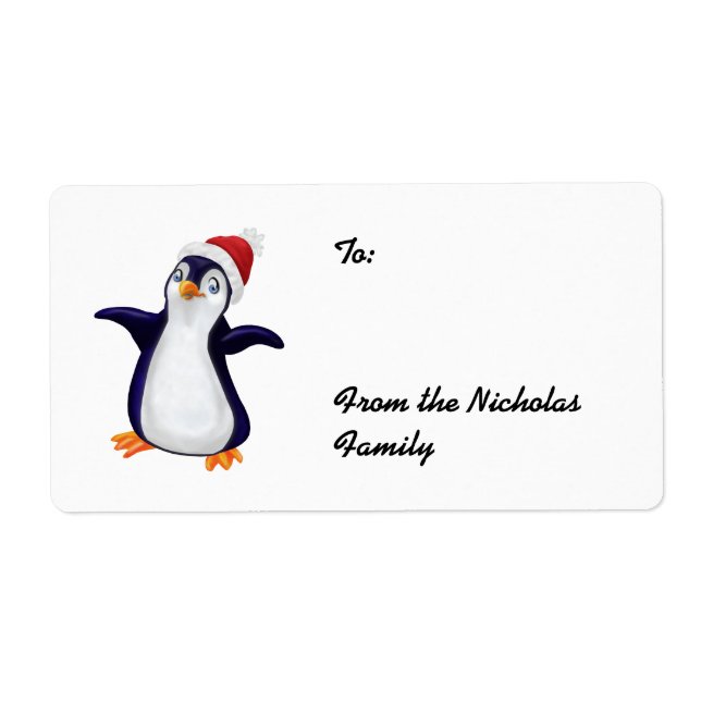 Joyeux Noël de Pingouin étiquettes présents (L) (Devant)