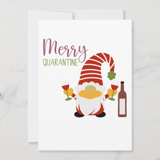 Joyeux Noël de quarantaine Gnome Carte de vacances (Devant)